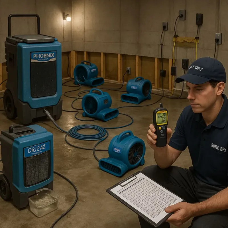 Structural Drying and Dehumidification process in Bethel Heights, AR